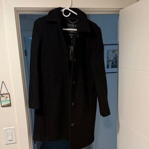 J.Crew Women’s Black Boiled Wool Car Coat